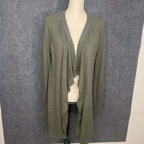 Loft Open Cardigan Waterfall Soft Wool Blend Minimalist Capsule Wardrobe Sz M - Picture 2 of 7